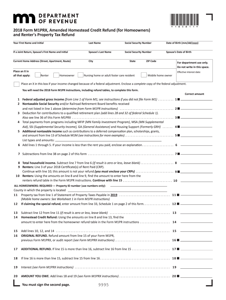 2018-form-mn-dor-m1prx-fill-online-printable-fillable-blank-pdffiller