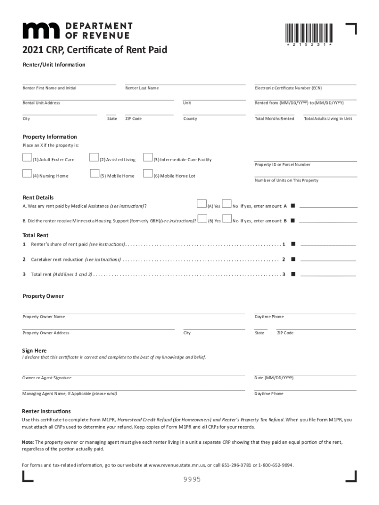 Renters Rebate Mn Form Fill Out And Sign Printable PDF Template SignNow